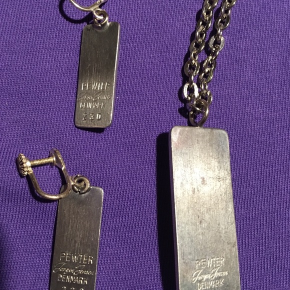 Vintage pewter and amethyst set by Jergen Jensen - Picture 2 of 2